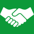 Ikona witających się dwóch dłoni symbolizująca zawarcie porozumienia