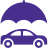 Ikona symbolizująca parasol nad samochodem osobowym