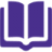 Fioletowy symbol otwartej książki