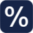 Fioletowy symbol procentów