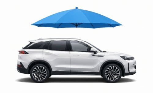 BAIC 7 z symbolem ochrony ubezpieczenia GAP