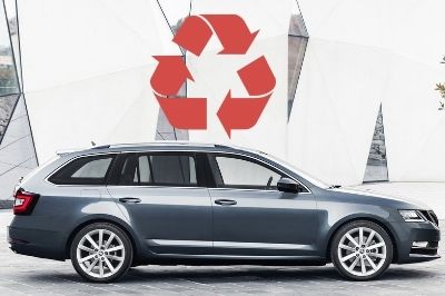 Leasing zwrotny Octavia kombi i symbol recyclingu