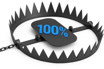 Pułapka (wnyki) z umieszczoną liczbą 100% jak przynęta