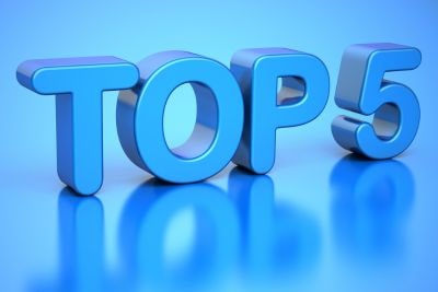 Niebieski napis 3D „TOP 5” – ranking.